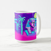 Synthwave Pharaoh Kaffeetasse (VorderseiteRechts)