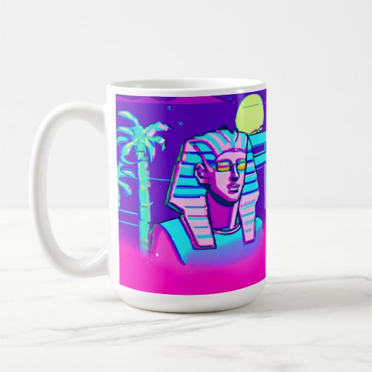 Synthwave Pharaoh Kaffeetasse (Links)