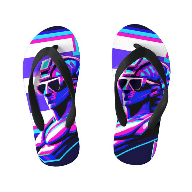 Synthwave Pharaoh Kinderbadesandalen (Fußbett)