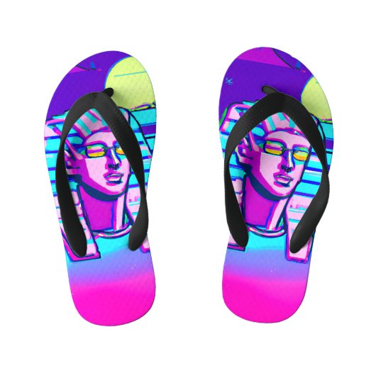 Synthwave Pharaoh Kinderbadesandalen (Fußbett)