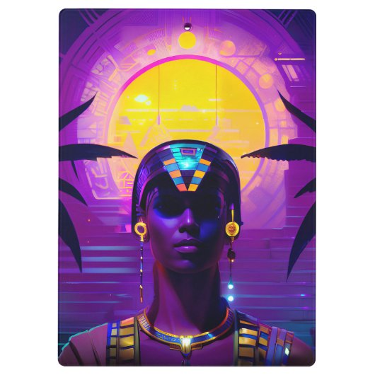 Synthwave Pharaoh Klemmbrett (Rückseite)