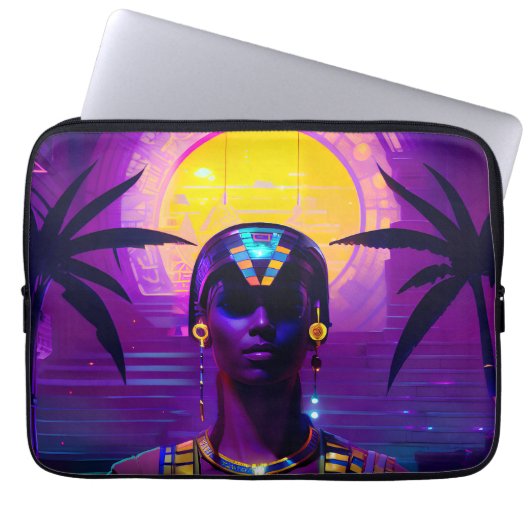 Synthwave Pharaoh Laptopschutzhülle (Vorderseite)