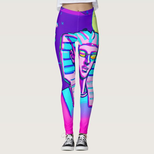 Synthwave Pharaoh Leggings (Vorderseite)