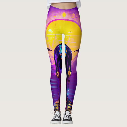 Synthwave Pharaoh Leggings (Vorderseite)