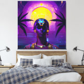 Synthwave Pharaoh Leinwanddruck (Insitu (Schlafzimmer))