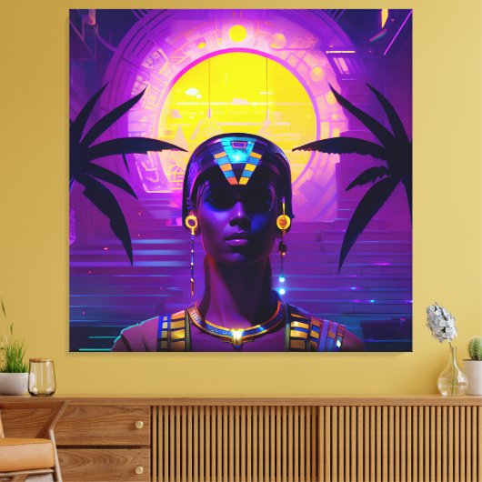Synthwave Pharaoh Leinwanddruck (Insitu (Wohnzimmer))