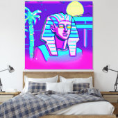 Synthwave Pharaoh Leinwanddruck (Insitu (Schlafzimmer))