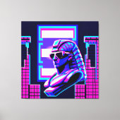Synthwave Pharaoh Leinwanddruck (Vorderseite)