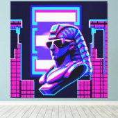 Synthwave Pharaoh Leinwanddruck (Insitu (Holzboden))