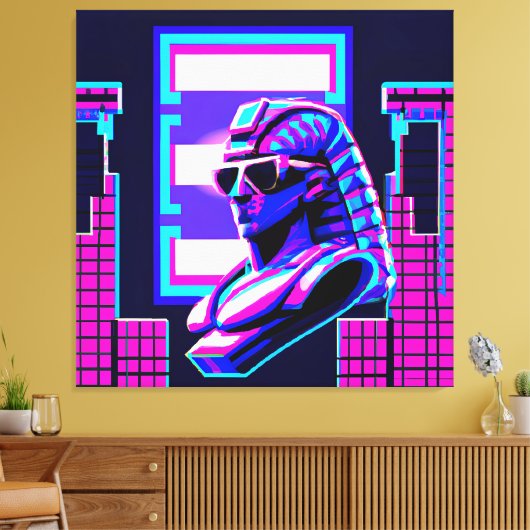 Synthwave Pharaoh Leinwanddruck (Insitu (Wohnzimmer))