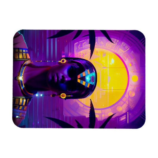 Synthwave Pharaoh Magnet (Horizontal)