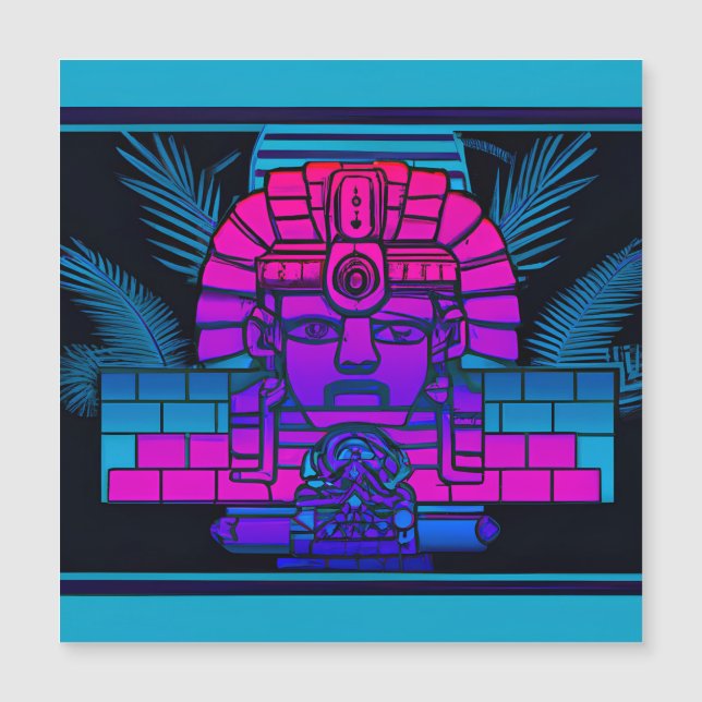 Synthwave Pharaoh Magnetkarte (Vorderseite)