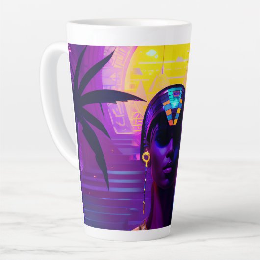Synthwave Pharaoh Milchtasse (Linke Ecke)