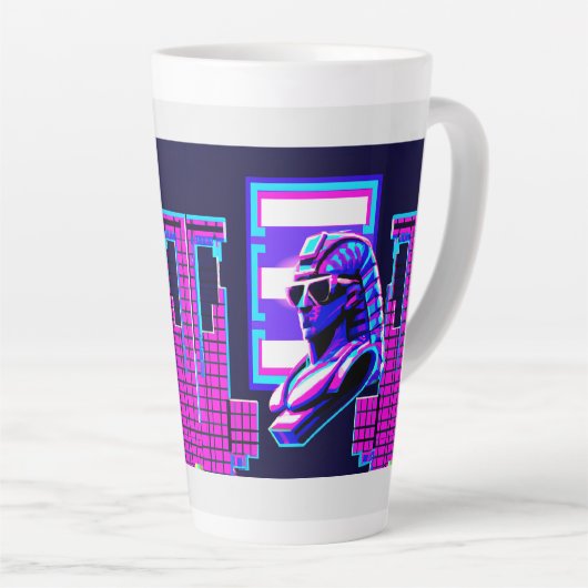 Synthwave Pharaoh Milchtasse (Rechte Ecke)