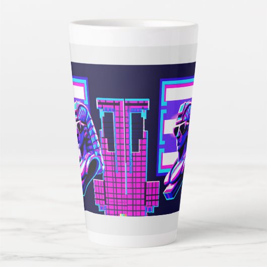 Synthwave Pharaoh Milchtasse (Vorderseite)