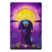 Synthwave Pharaoh Mini Klemmbrett (Rückseite)