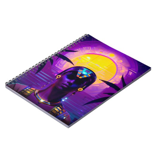 Synthwave Pharaoh Notizblock (Linke Seite)