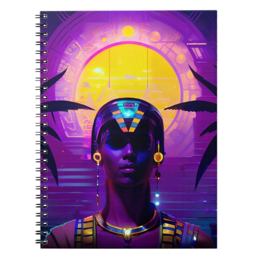 Synthwave Pharaoh Notizblock (Vorderseite)