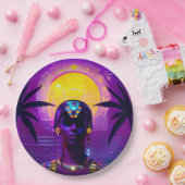 Synthwave Pharaoh Pappteller (Party)