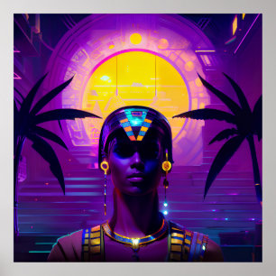 Synthwave Pharaoh Poster