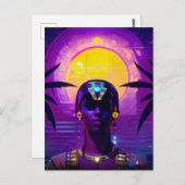 Synthwave Pharaoh Postkarte (Vorne/Hinten)
