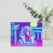 Synthwave Pharaoh Postkarte (Stehend Vorderseite)