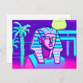 Synthwave Pharaoh Postkarte (Vorne/Hinten)