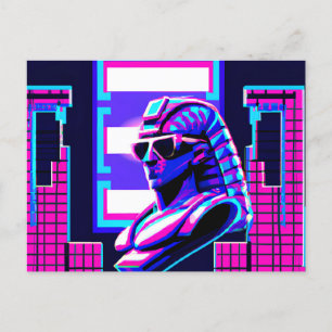 Synthwave Pharaoh Postkarte