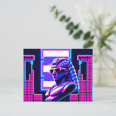 Synthwave Pharaoh Postkarte (Stehend Vorderseite)
