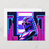 Synthwave Pharaoh Postkarte (Vorne/Hinten)