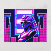 Synthwave Pharaoh Postkarte (Vorderseite)