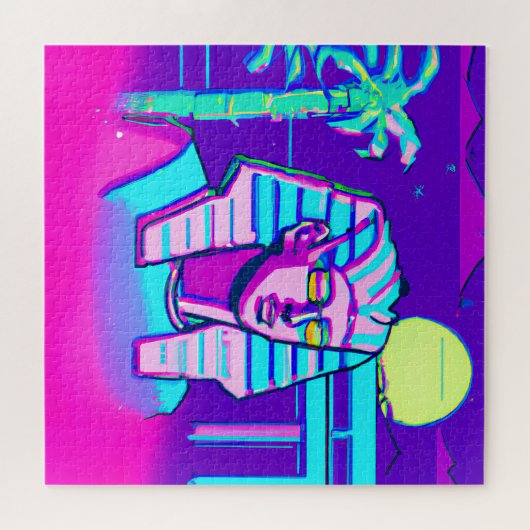 Synthwave Pharaoh Puzzle (Horizontal)