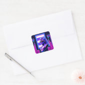 Synthwave Pharaoh Quadratischer Aufkleber (Umschlag)