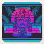Synthwave Pharaoh Rechteckiger Pappuntersetzer (Vorderseite)
