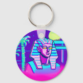 Synthwave Pharaoh Schlüsselanhänger (Rückseite)