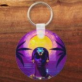 Synthwave Pharaoh Schlüsselanhänger (Rückseite)