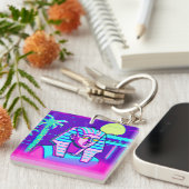 Synthwave Pharaoh Schlüsselanhänger (Vorderseite rechts)