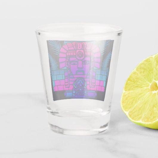 Synthwave Pharaoh Schnapsglas (Rückseite)