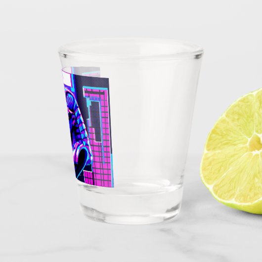 Synthwave Pharaoh Schnapsglas (Rechts)