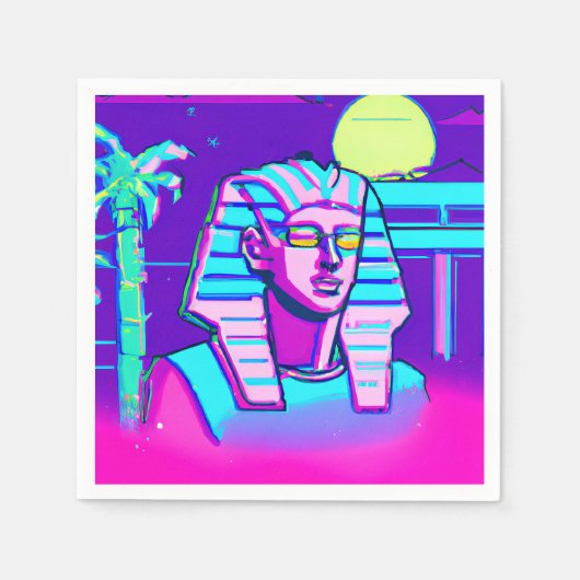 Synthwave Pharaoh Serviette (Vorderseite)