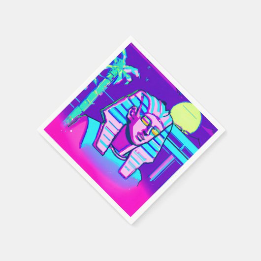 Synthwave Pharaoh Serviette (Ecke)