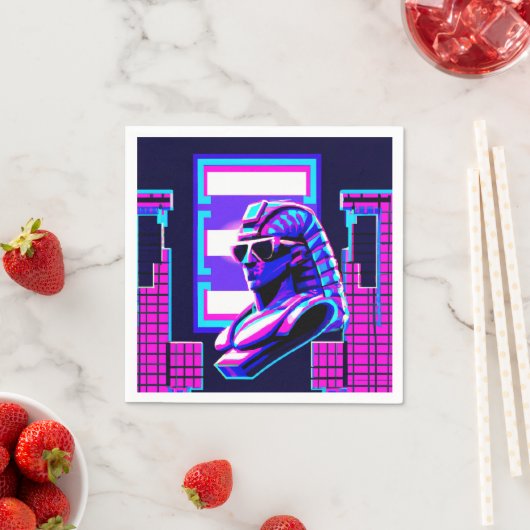Synthwave Pharaoh Serviette (Beispiel)