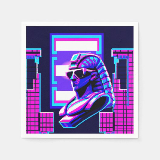 Synthwave Pharaoh Serviette (Vorderseite)
