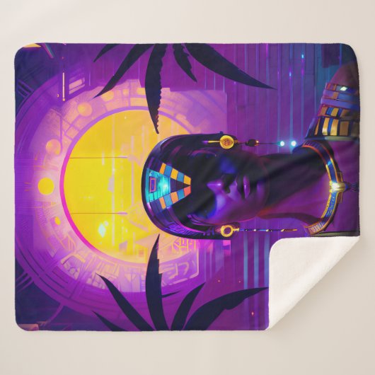 Synthwave Pharaoh Sherpadecke (Vorderseite (Horizontal))