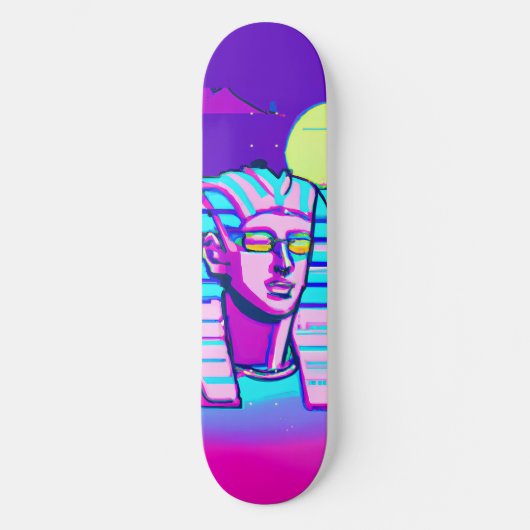 Synthwave Pharaoh Skateboard (Vorderseite)