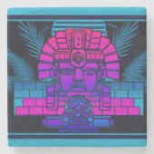 Synthwave Pharaoh Steinuntersetzer (Vorderseite)