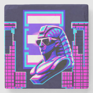 Synthwave Pharaoh Steinuntersetzer