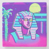 Synthwave Pharaoh Steinuntersetzer (Vorderseite)