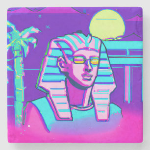 Synthwave Pharaoh Steinuntersetzer