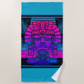 Synthwave Pharaoh Strandtuch (Vorderseite)